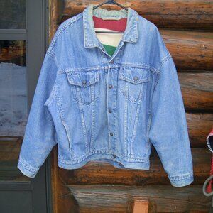 Levi's Hudson Bay Blanket reversible denim jean jacket